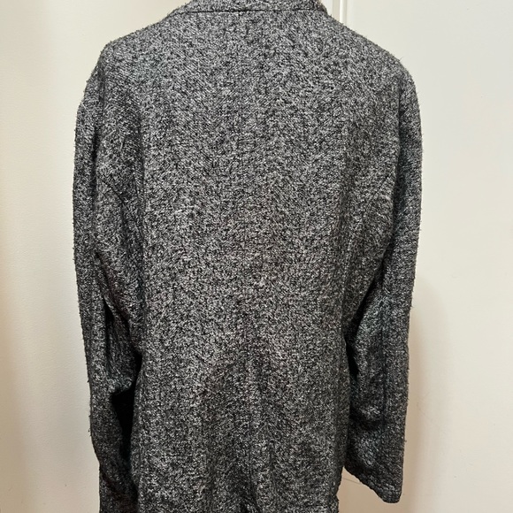 EILEEN FISHER Charcoal Gray Cotton Open Waterfall Front Long Sleeve Cardigan XL - Picture 3 of 8